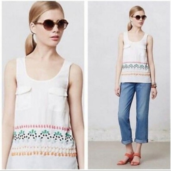 Anthropologie Tops - Anthropologie Leifnotes beaded sleeveless top 8